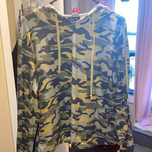 Grey and yellow camo shirt